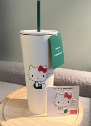 Hello Kitty x Starbucks Stainless Steel Cold Cup & Gift Card BUNDLE - 2025 NEW❣️