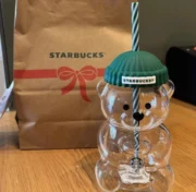 2026 Starbuck Barista Bear Glass Cup Limited Edition Christmas Gift - Image 2